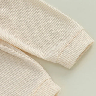 Baby Toddler Girls Boys 2Pcs Cousin Crew Set Long Sleeve O-Neck Embroidery Letter Top with Elastic Waist Pants Outfit Set