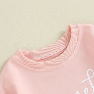 Baby Girls Boys Valentine's Day Long Sleeve Sweet Heart Letters Bubble Romper