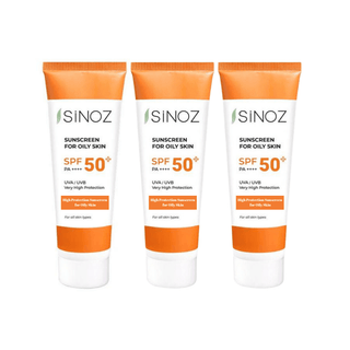 Sinoz Brightening Sunscreen For Oily Skin Spf50 50 ml 3 Pack - By Baano
