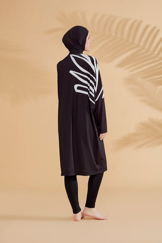 Lycra Black Burkini Modest Swimwear M2308 - By Baano