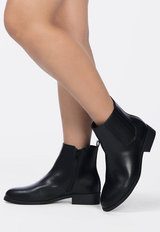 Black Almond Toe Chelsea Boots