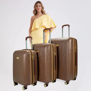 Snakeskin 3 Piece Expandable Classy Luggage Set - By Baano