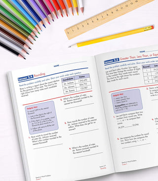 Spectrum Math Word Problems Grade 4 Workbook, Ages 10 to 11, 4th Grade Math Word Problems, Fractions, Decimals, Money, Measurements, Multi-Step Word Problems, and Preparing for Algebra - 128 Pages (Spiral Bound) Lay it Flat Publishing Group
