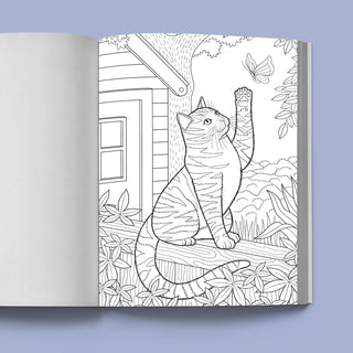 Stress Relief Cat Coloring Book: Calming and Adorable Designs for Adults (Spiral Bound) - By Baano
