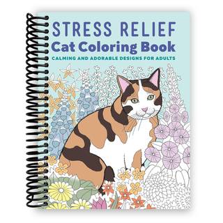 Stress Relief Cat Coloring Book: Calming and Adorable Designs for Adults (Spiral Bound) - By Baano