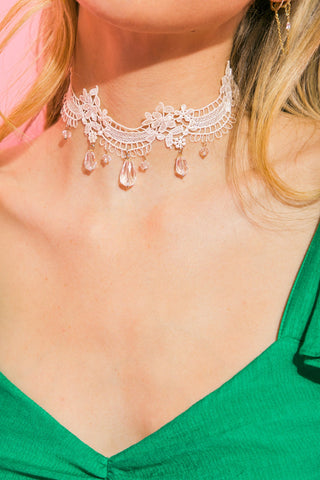 SEXY LACE PEARL CHOKER NECKLACE - By Baano