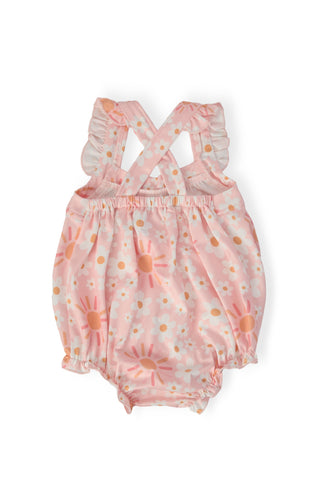Sweet & Sunny Ruffle Cross Back Romper