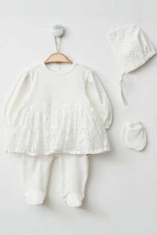 Bianca Baptism Dress Set - By Baano