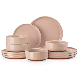 Tara Pink 12 Piece Dinnerware Set