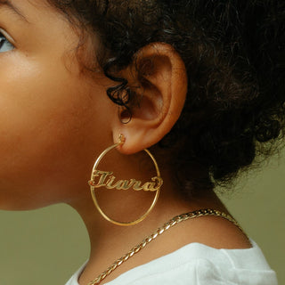 Kid's Hoop Name Earrings