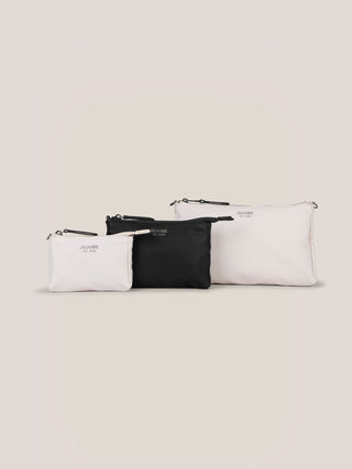 Witney Carson 3-piece Pouch Set - Cloud & Black - By Baano