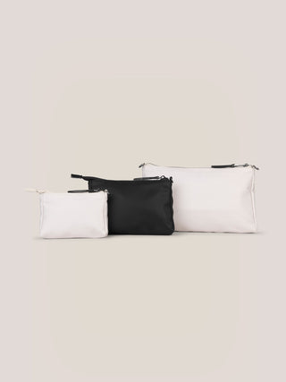 Witney Carson 3-piece Pouch Set - Cloud & Black - By Baano