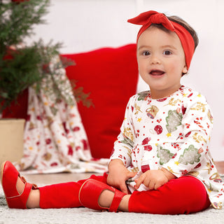 Girls' Christmas Tunic Set – Bamboo Holiday Outfit Set - Noel - By Baano