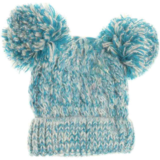 Kids Multi Tone Double Pom C.C Beanies