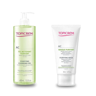 Topicrem AC Purifying Cleansing Gel 400 ml & AC Purifying Mask 50 ml Chivela