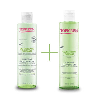 Topicrem AC Purifying Micellar Water 200 ml & AC Cleansing Gel 200 ml Chivela