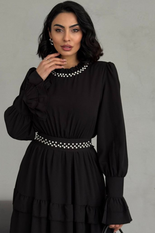 Simple Black Dress - Long Maxi - By Baano