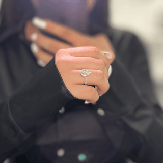 2.0ct Pear Cut Black Moissanite Halo Engagement Ring Ring Deluxe Fine Jewelry