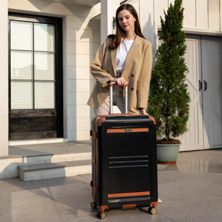 Vintage 3 Piece Expandable Retro Luggage Set - By Baano