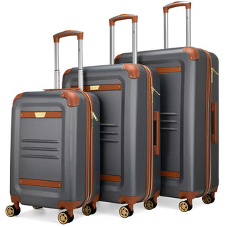 Vintage 3 Piece Expandable Retro Luggage Set - By Baano
