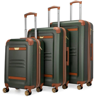 Vintage 3 Piece Expandable Retro Luggage Set - By Baano