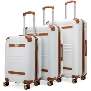 Vintage 3 Piece Expandable Retro Luggage Set - By Baano