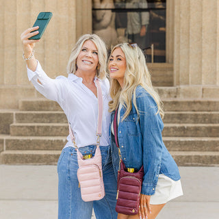 Blush HydroBag® with Blush and Ivory Striped Strap