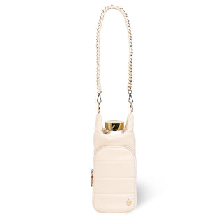 Ivory Vegan Leather Gold Chain Strap