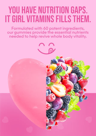 It Girl Snack - Superfoods Greens Gummies in Pink Starburst Flavor