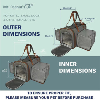 Mr. Peanut's Gold Series Standard Size Airline Compliant Double Expandable Pet Carrier Mr. Peanut's Pet Carriers