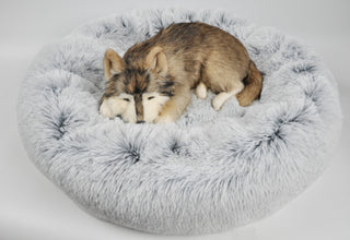 Mr. Peanut's 28" OrthoPlush® Pet Bed - Snowflake White Two Tone - By Baano