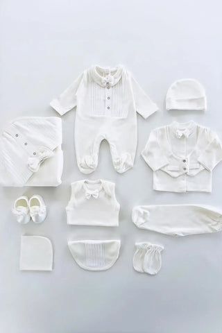 William Newborn White Coming Home Set (10 pcs) - By Baano