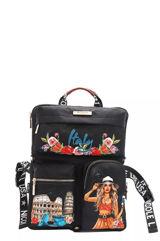 Nicole Lee USA Multi Pocket Travel Backpack Vintage Style