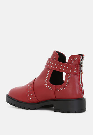 aeliana cutout ankle boots with strap