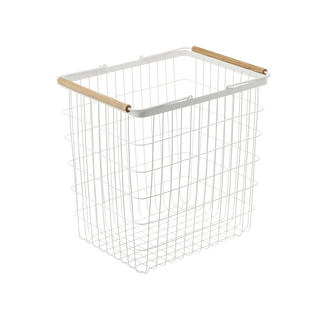 Wire Basket - Two Sizes - Steel + Wood - By Baano
