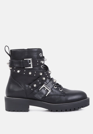 alitza metallic studded ankle boots