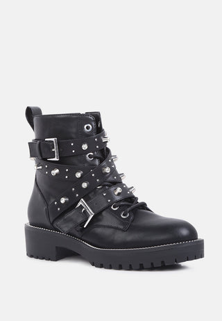 alitza metallic studded ankle boots