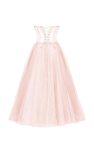 All For Love Strapless Tulle Midi Dress - By Baano