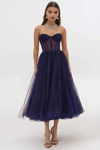 All For Love Strapless Tulle Midi Dress - By Baano