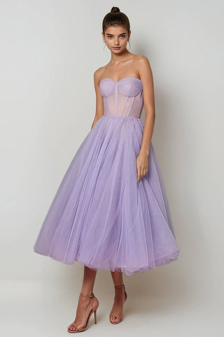 All For Love Strapless Tulle Midi Dress - By Baano