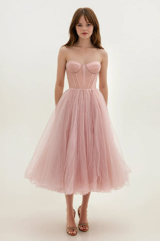All For Love Strapless Tulle Midi Dress - By Baano