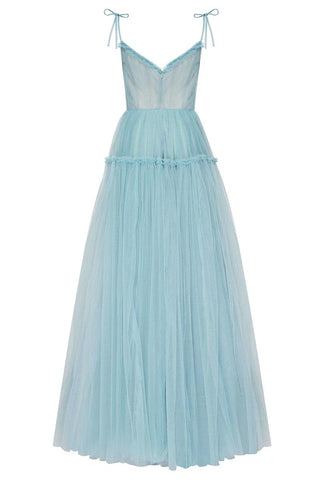 Alluring Beauty Tie-Strap Tulle Maxi Dress - By Baano