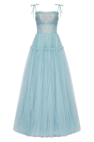 Alluring Beauty Tie-Strap Tulle Maxi Dress - By Baano