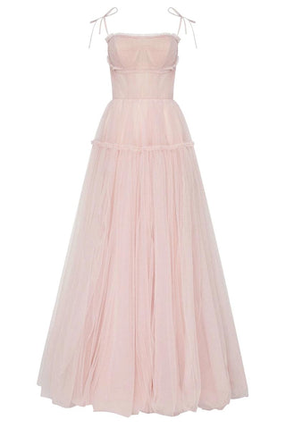 Alluring Beauty Tie-Strap Tulle Maxi Dress - By Baano