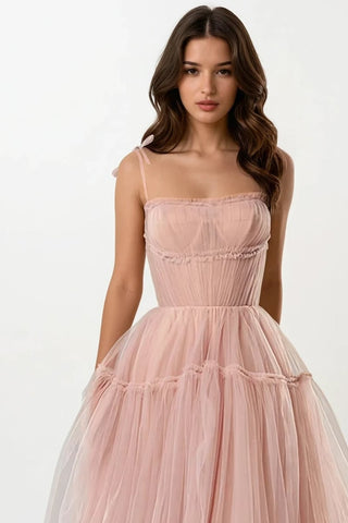 Alluring Beauty Tie-Strap Tulle Maxi Dress - By Baano