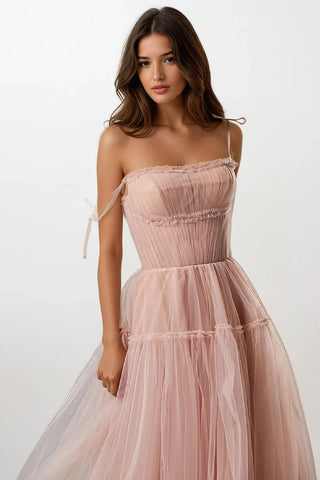 Alluring Beauty Tie-Strap Tulle Maxi Dress - By Baano