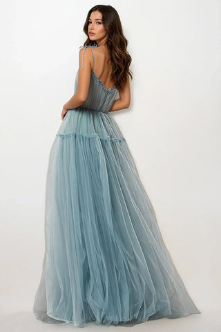 Alluring Beauty Tie-Strap Tulle Maxi Dress - By Baano