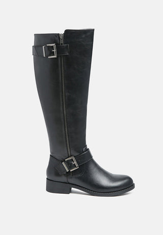 anahi side zipper calf boots