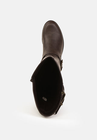 anahi side zipper calf boots