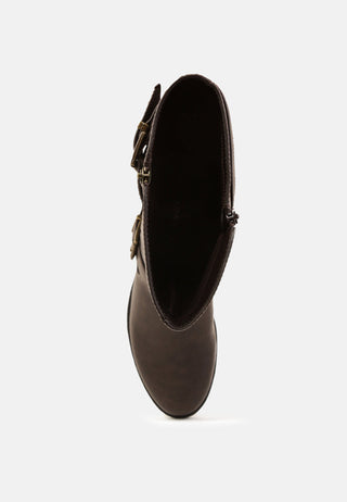 anahi side zipper calf boots